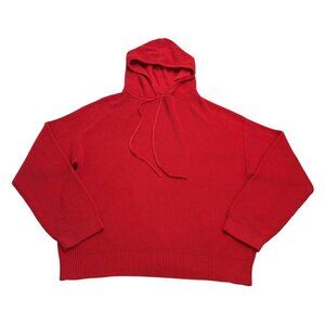RtA Oversized Knitted Hoodie in Red